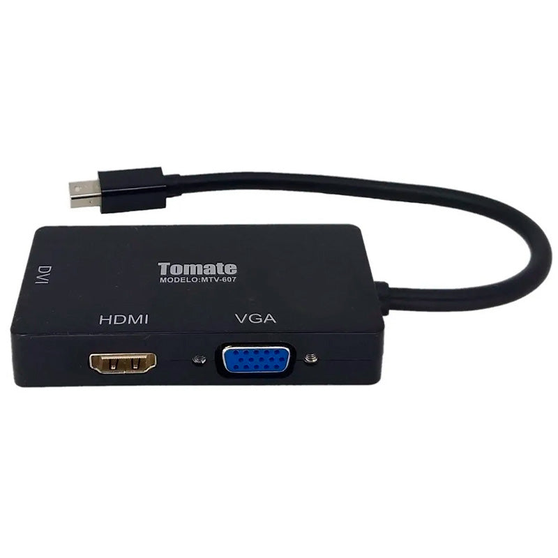 Adaptador Conversor Mac Thunderbolt Mini Displayport Macho Para Hdmi Vga Dvi Fêmea Tomate Mtv-607