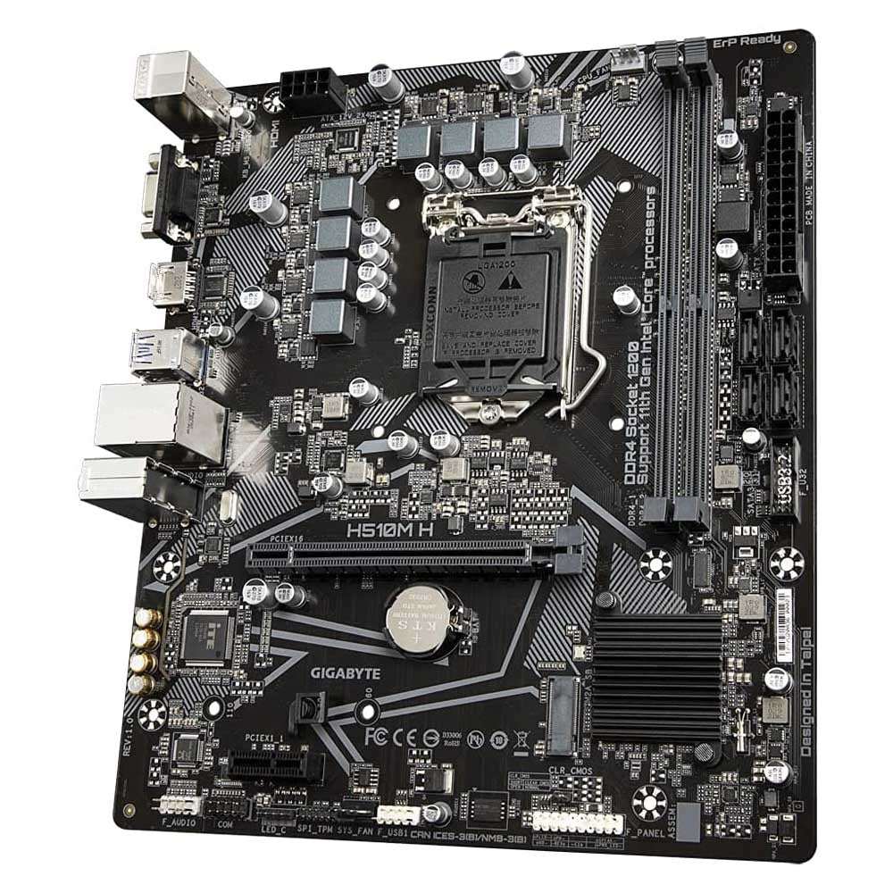 Placa Mae Gigabyte H510M-H Matx Lga 1200 Ddr4 2666Mhz Hdmi M.2 (10a e 11a Geração)