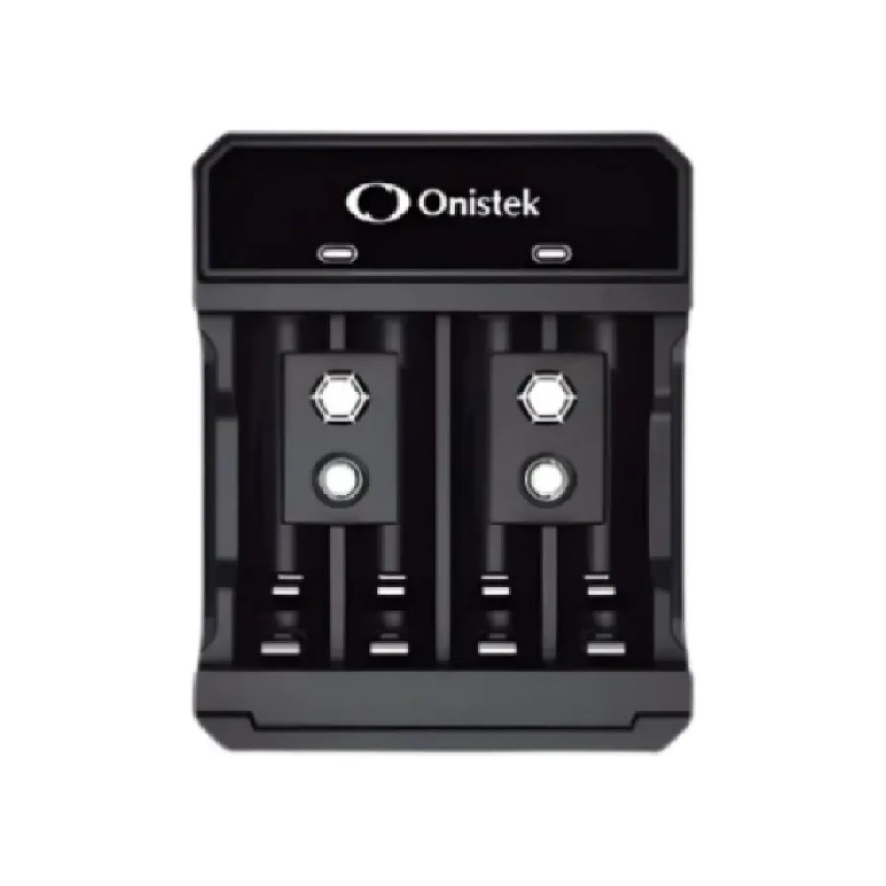 Carregador De Pilhas 4 Pilhas AA / AAA / 9V Via Usb Tipo-C Onistek ON-CP602