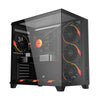 Gabinete Gamer PCYes Mid Tower Forcefield MAX Black Vulcan Preto Com Lateral e Frente em Vidro Temperado - GFFMAXBV