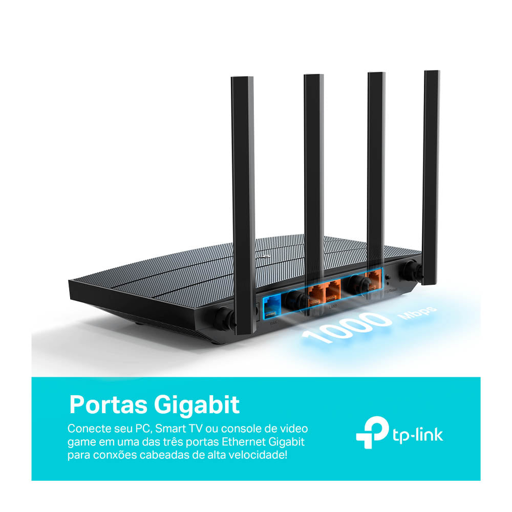 Roteador Wireless Tp-Link AX1500 Wi-fi 6 Dual Band 1500Mbps - Archer AX12