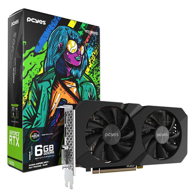 Placa De Video 6Gb RTX 3050 Gddr6 PCYes Project Edge Nvidia Geforce 96bit Displayport HDMI DVI - PVRTX30506BLPE