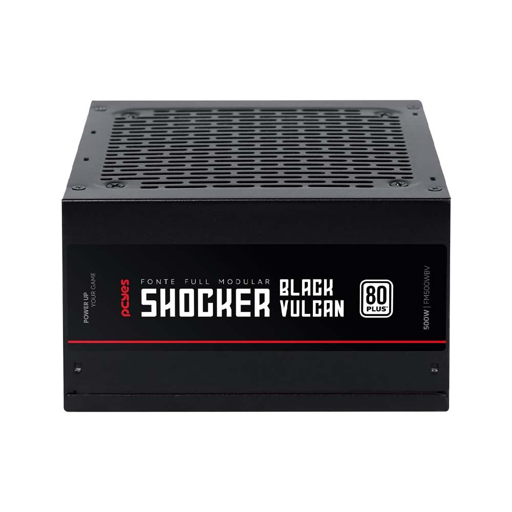 Fonte Real Atx 500w Shocker Full Modular 80 Plus PCYes Pfc Ativo Black Vulcan - FM500WBV