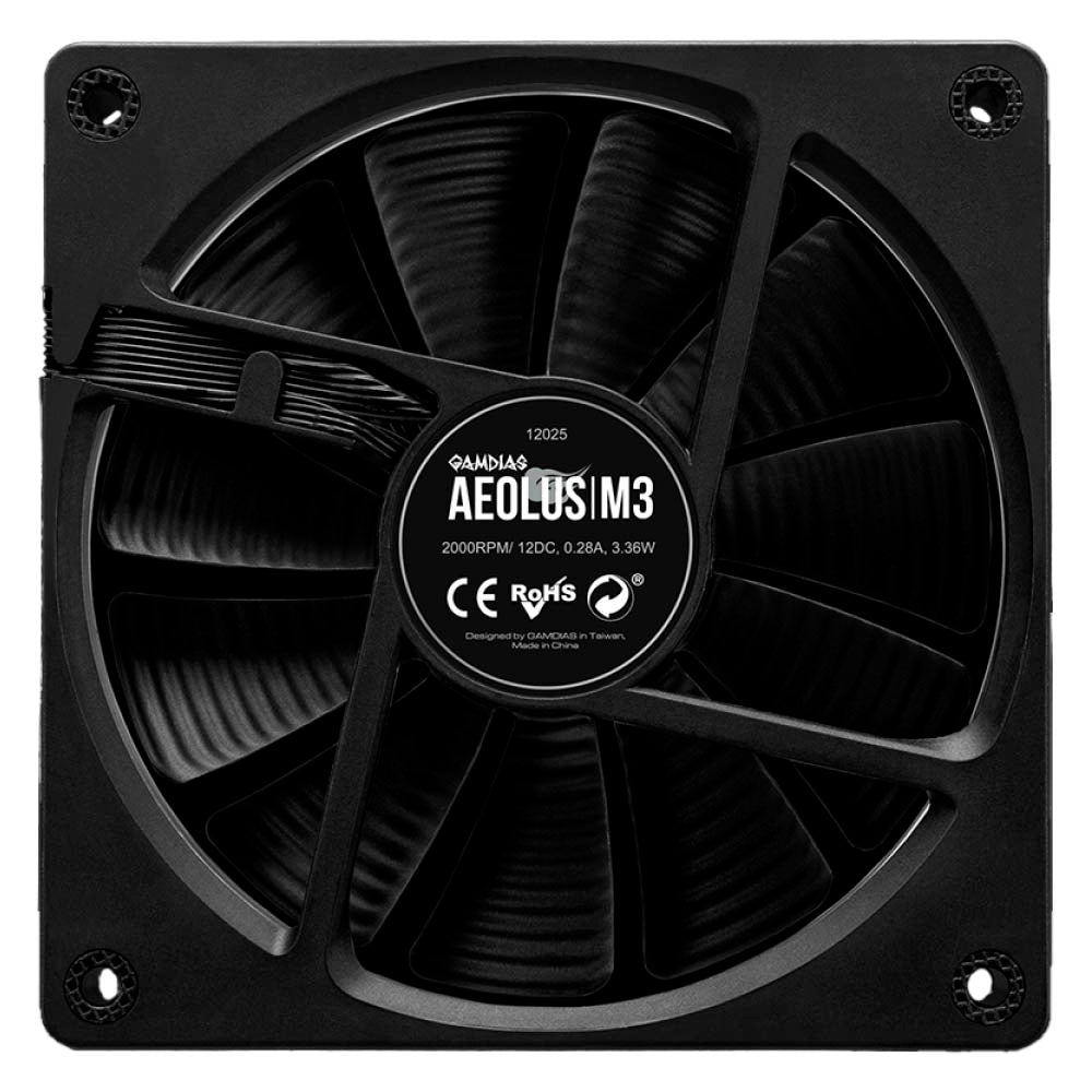 Kit c/ 3 Cooler Fan ARGB para Gabinete Gamdias Aeolus C/ Controlador 08 Pinos 120mm - AEOLUS M3-1203R