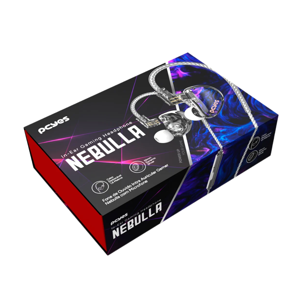 Fone de Ouvido Gamer PCYes Nebulla Intra-auricular C/ Microfone P3 1.6mt - FPN1DD