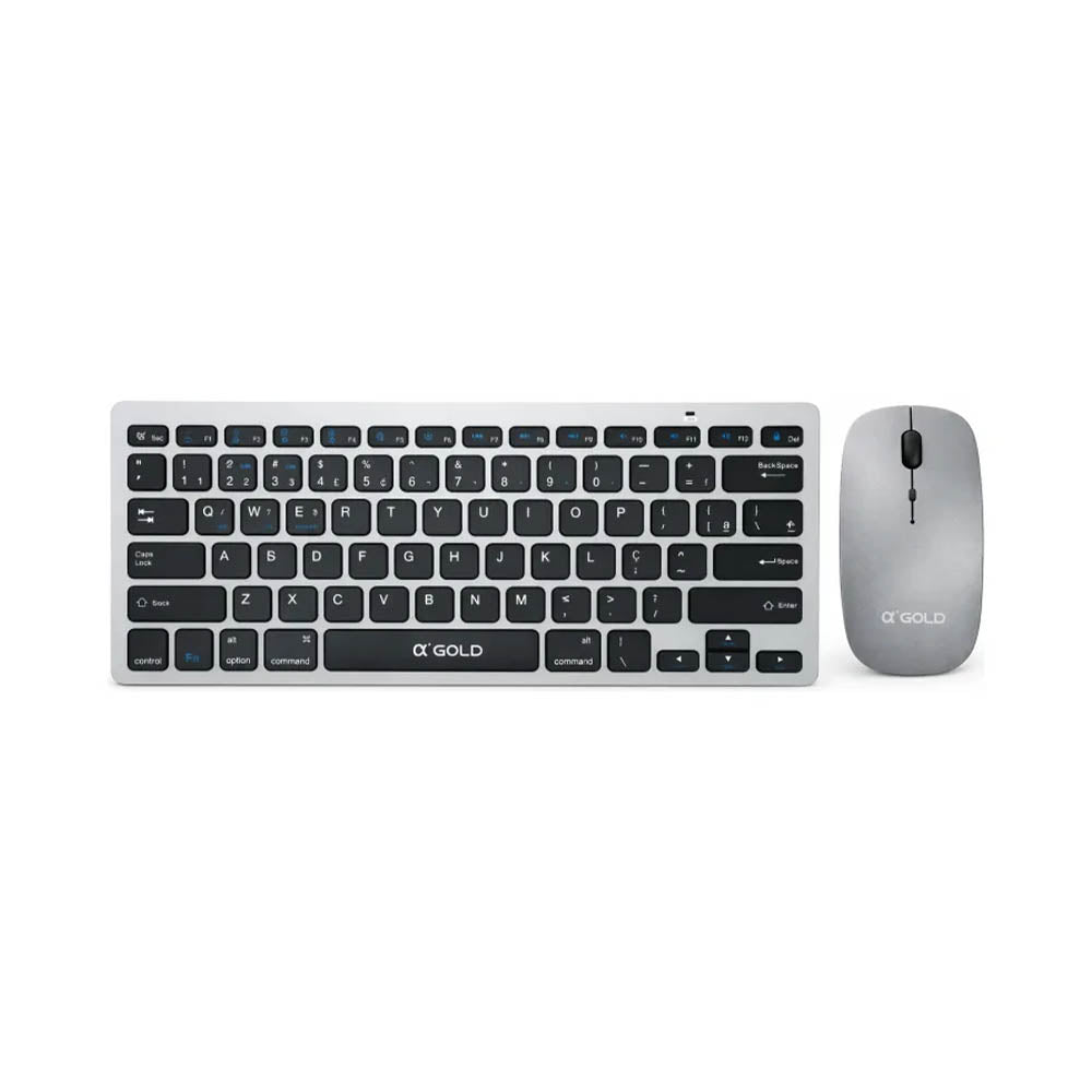 Kit Mini Teclado e Mouse Sem fio Modo Duplo Gold USB Slim - TCD-02A