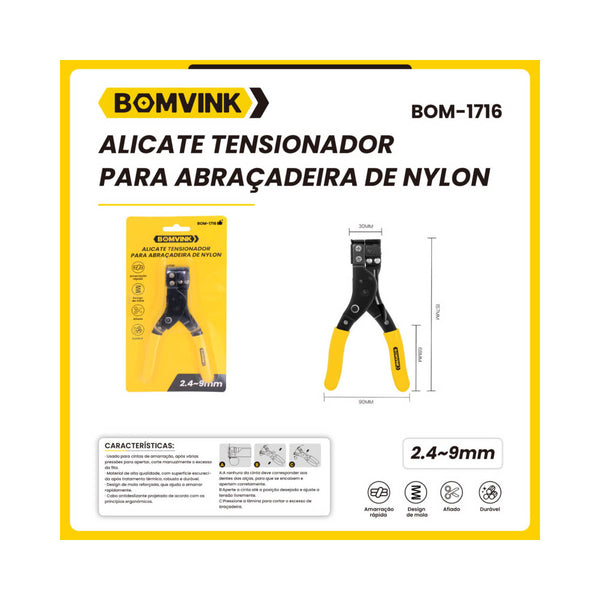 Alicate Tensionador P/ Abraçadeira de Nylon BomVink - BOM-1716