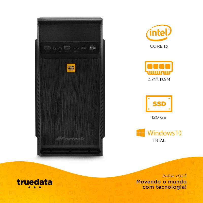 Computador Desktop Truedata Intel Core I3 - 2100 3.1ghz 4gb Ssd 120gb - Truedata