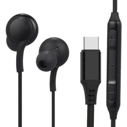 Fone De Ouvido Intra-Auricular Com Fio Tipo C aGOLD Preto - FN-A61