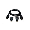 Adaptador Cabo Hdmi Para Mini Hdmi Micro Hdmi 1.5mt 3 Em 1 Full Hd LE-6623