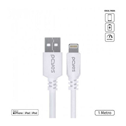 Cabo Usb Para Lightning (Iphone) 1mt PCYes Branco - PUALB-01