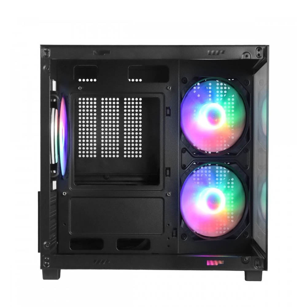 Gabinete Gamer Vinik G-Cube Aquario Mid Tower C/ Frente e Lateral em Vidro Temperado C/ 3 Fans Preto - GGGCVBK