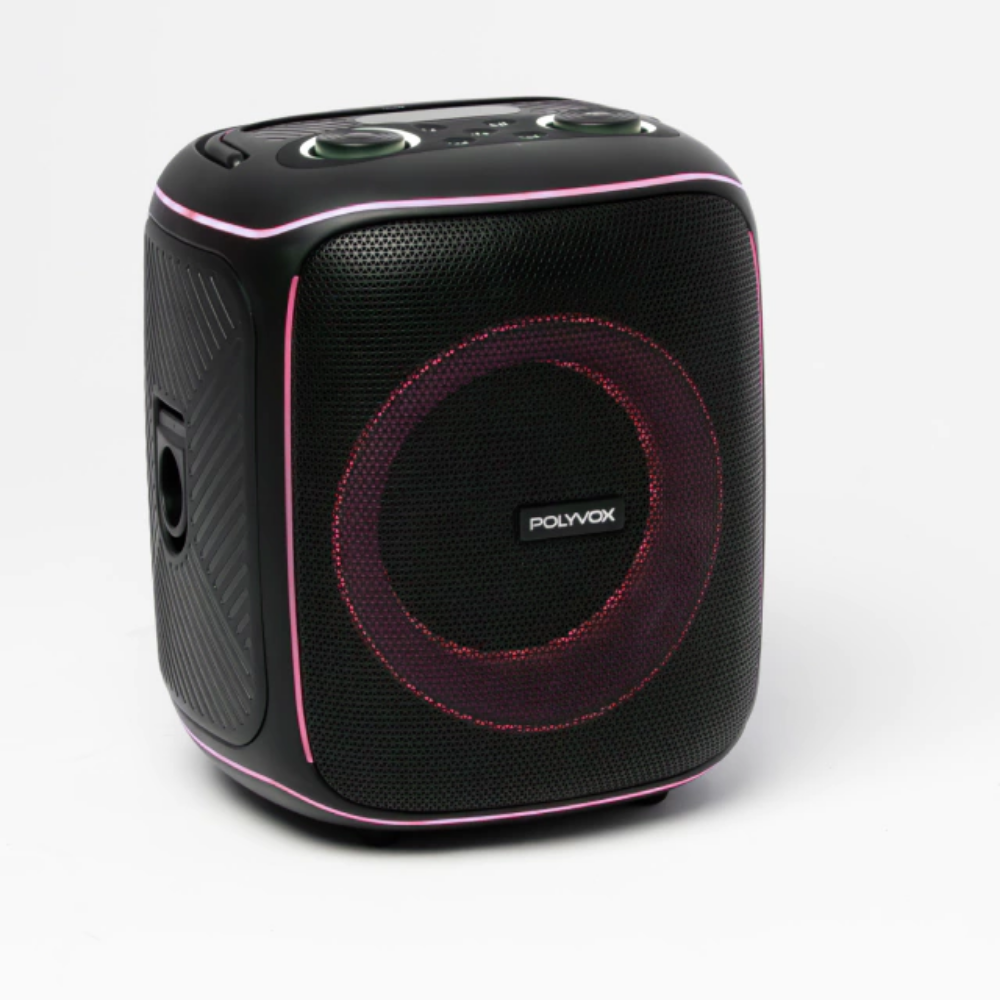 Caixa De Som Bluetooth Polyvox Karaokê 160w C/ RGB e 2 Microfones Preta - XK-1