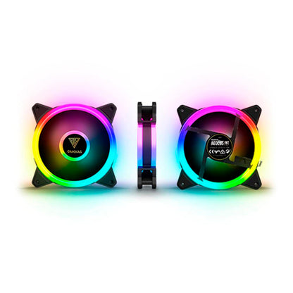 Kit c/ 4 Cooler Fan para Gabinete Gamdias Aeolus RGB 120mm C/ Fita Led e Controladora - M2-1204R ELITE Truedata
