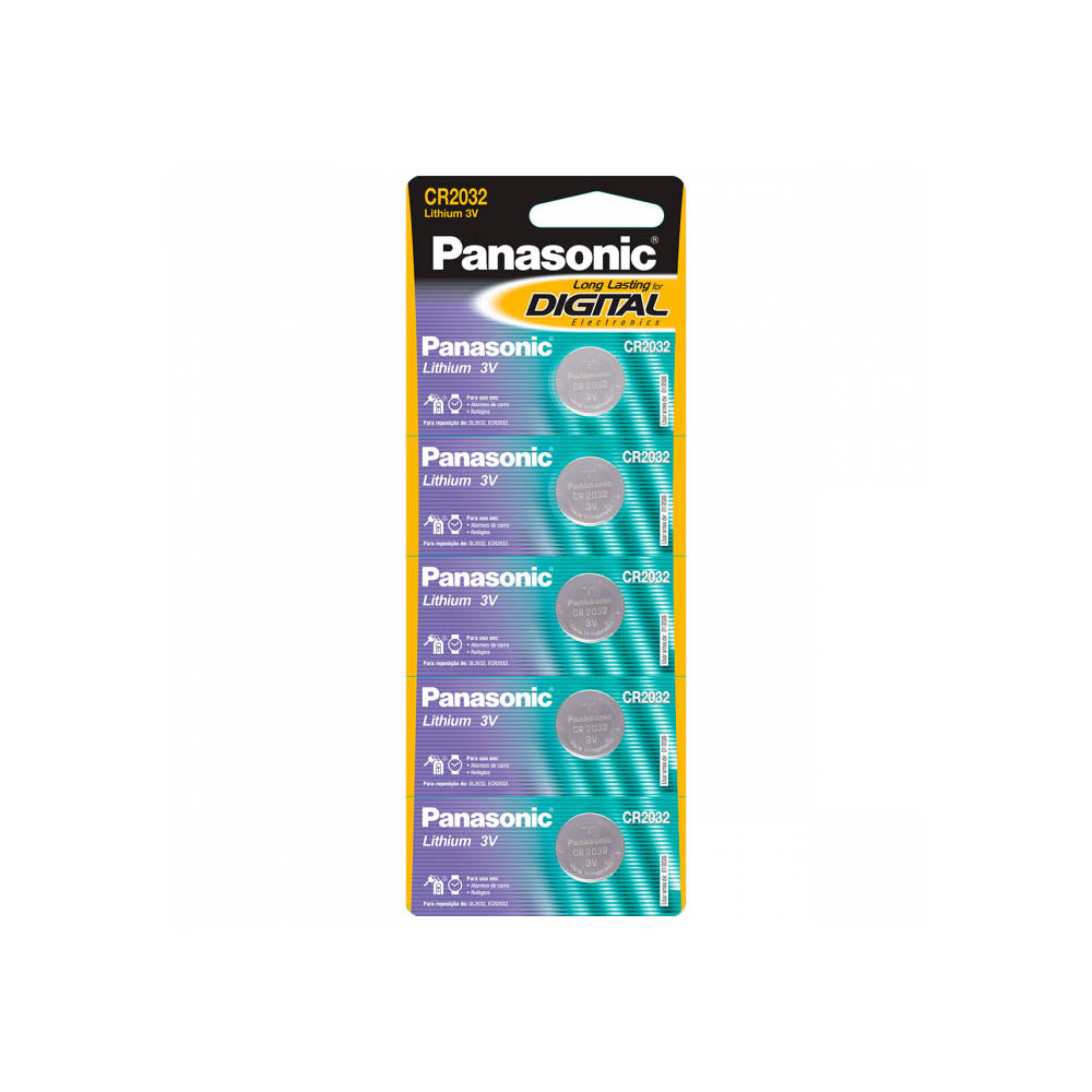 Bateria 3v Tipo Botão Cr2032 Panasonic (Cartela com 5) - 10084