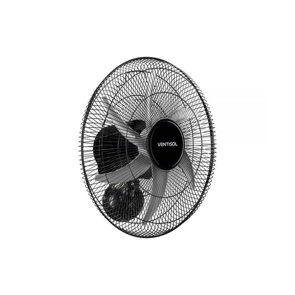 Ventilador Osc Parede Steel 50Cm 6 Pás Bivolt Ventisol Preto/Prata - 29697