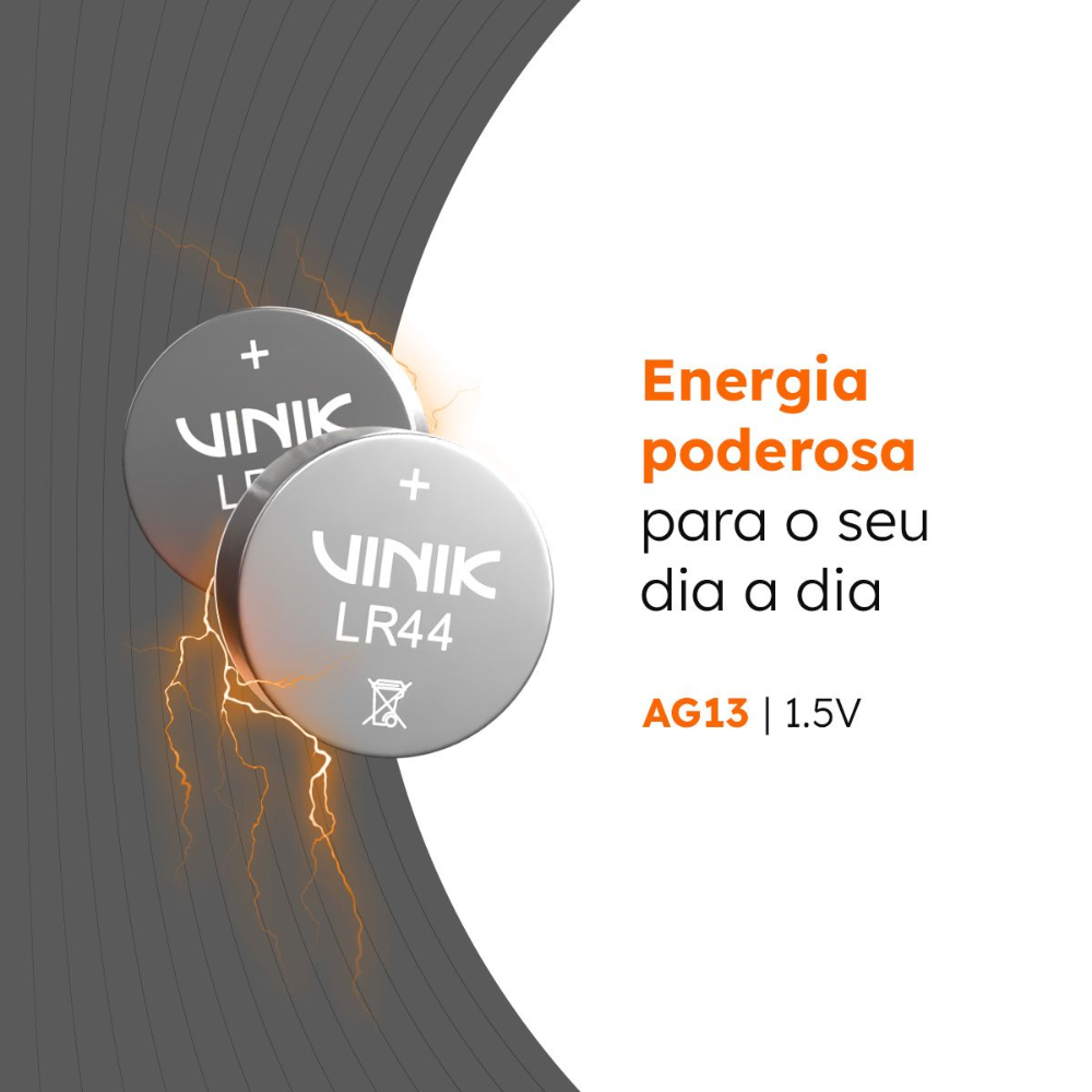 Bateria de Litio 1,5v LR44 Vinik (Kit c/ 2) - VB44B10