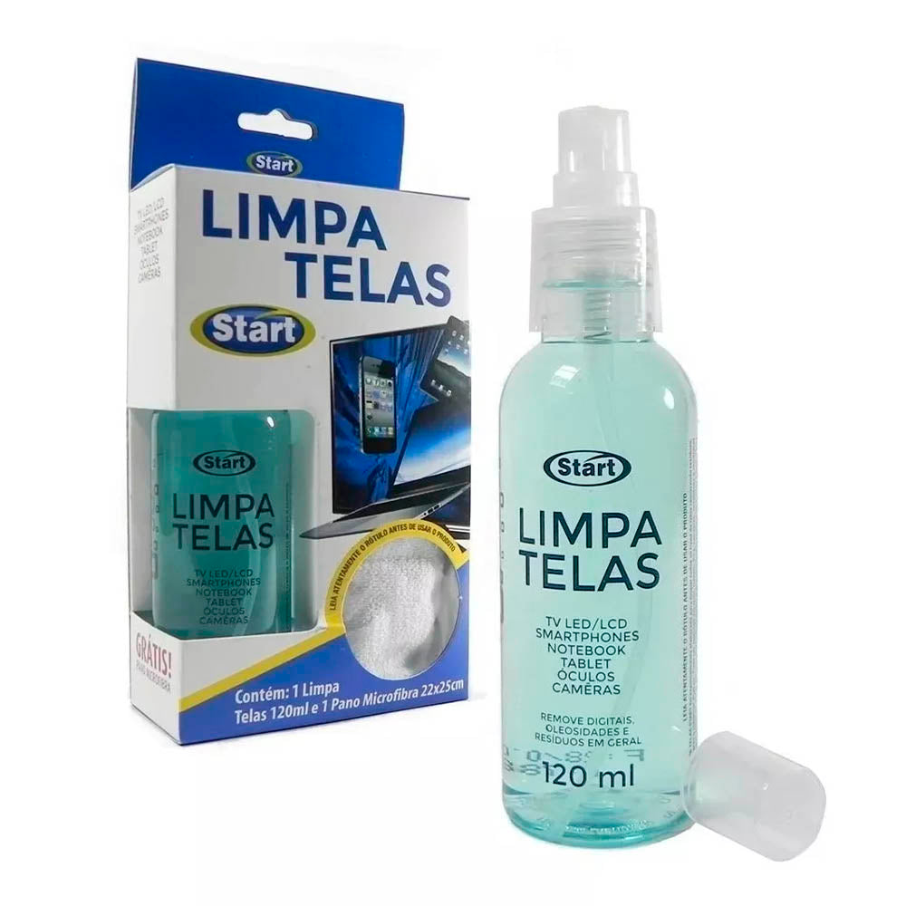 Kit Limpa Tela 120ml C/ Pano em Microfibra Start
