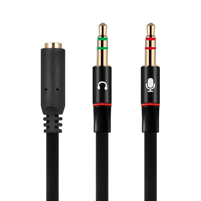 Cabo Adaptador de Som 1 P3 Femea para 2 P2 Macho