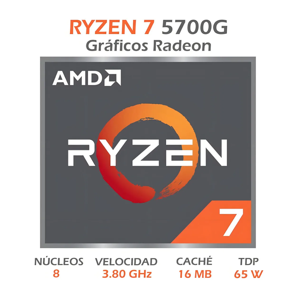 Processador AMD Ryzen 7 5700G 3.8ghz 16mb Lga AM4 - 100100000263BOX