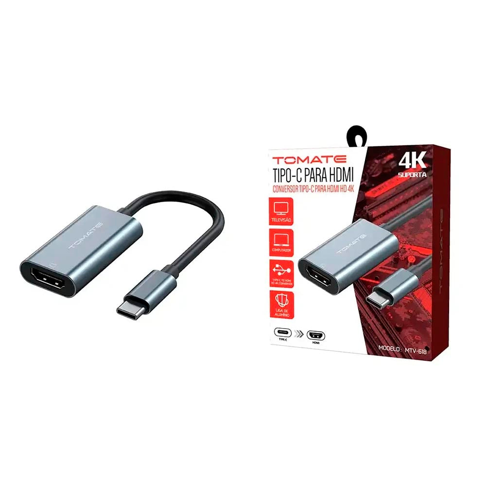 Adaptador Conversor Usb Tipo C Para Hdmi 4K Tomate - MTV-618