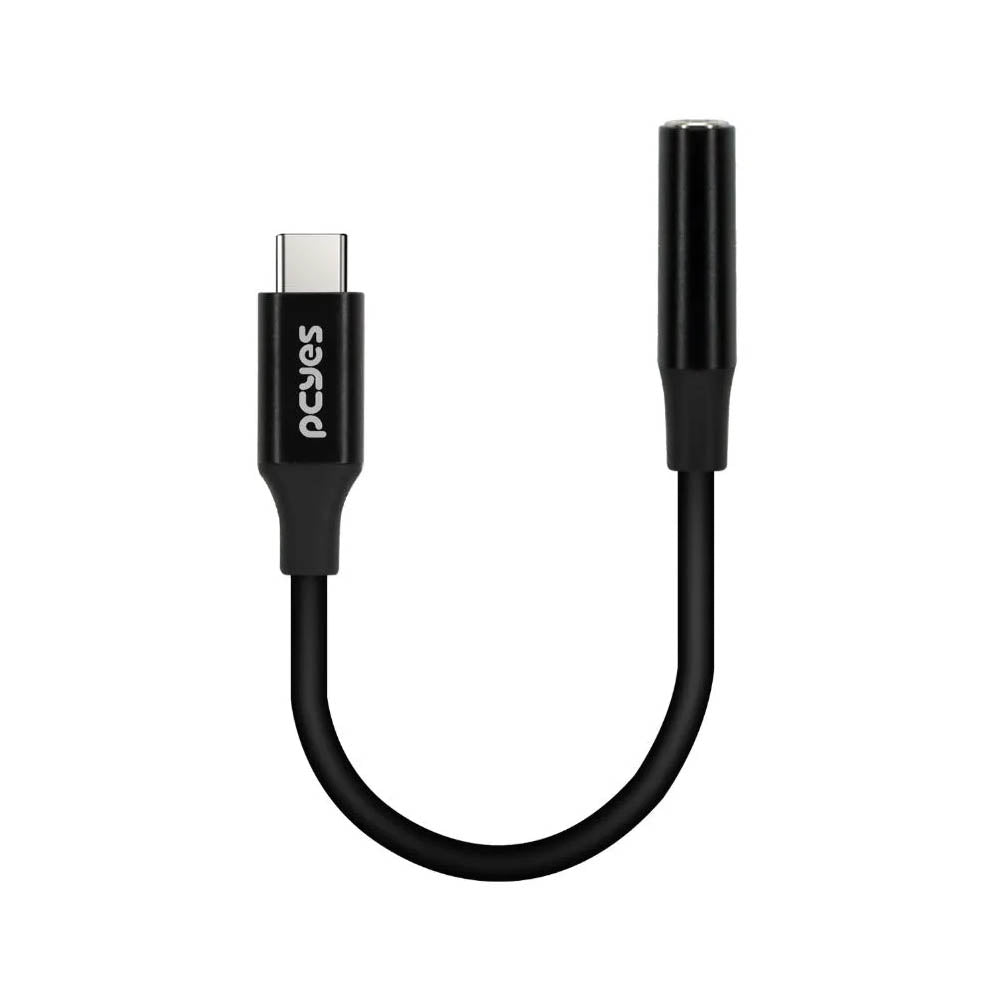 Cabo Adaptador Usb Tipo C Macho para P3 Fêmea PCYes 15cm Preto - P3UCP-15P