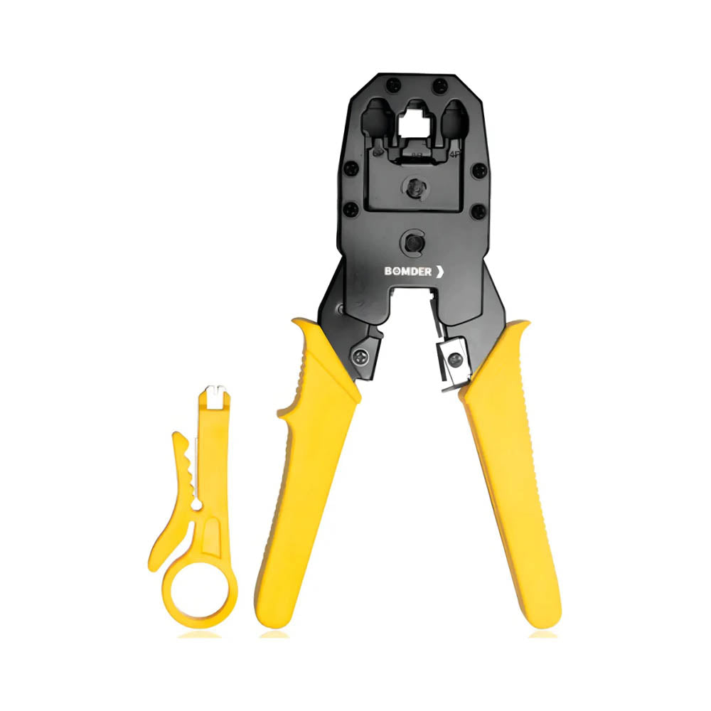 Alicate De Crimpagem Rapida RJ45 / RJ11 / RJ12 C/ Desencapador de Fio BomVink - BOM-1703