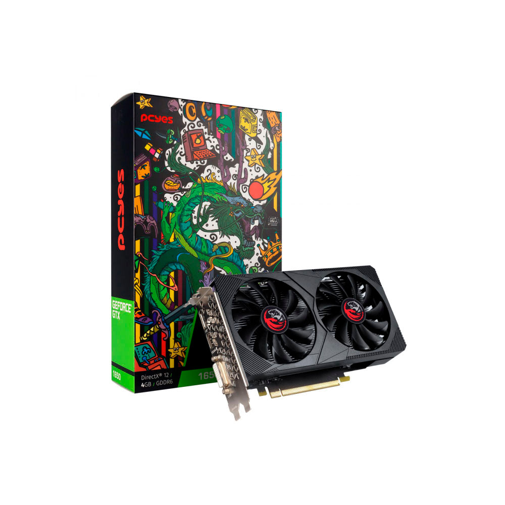 Placa De Video 4gb Gddr6 PcYes Gtx1650 Nvidia Geforce 128bits 1410mhz Dual Fan DisplayPort Hdmi Dvi - PAX1650GT128DR64
