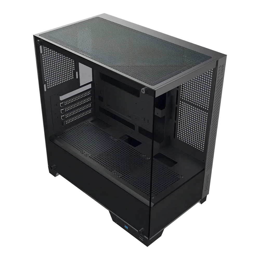 Gabinete Gamer PCYes Mid Tower Forcefield TWR Black Vulcan Preto Com Lateral e Frente em Vidro Temperado - GFFTWRBV