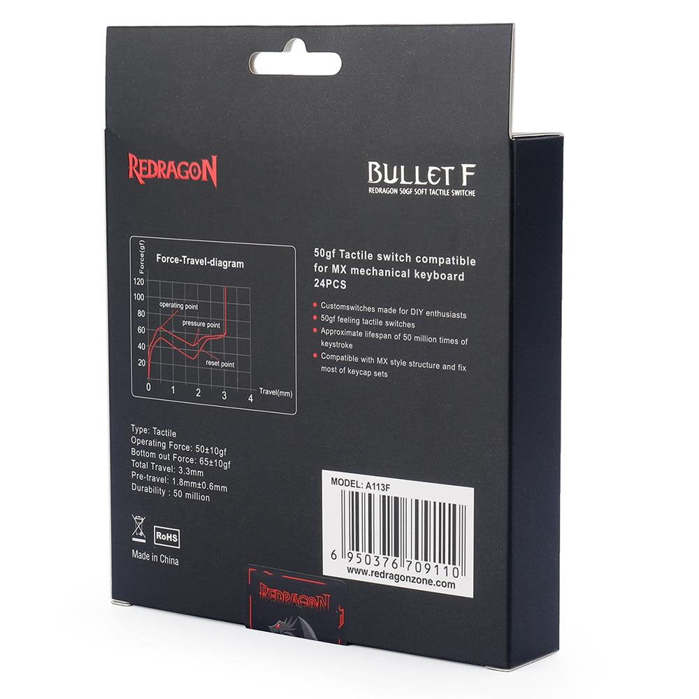Kit Com 24 Switches Para Teclado Mecanico Redragon Bullet F - A113F