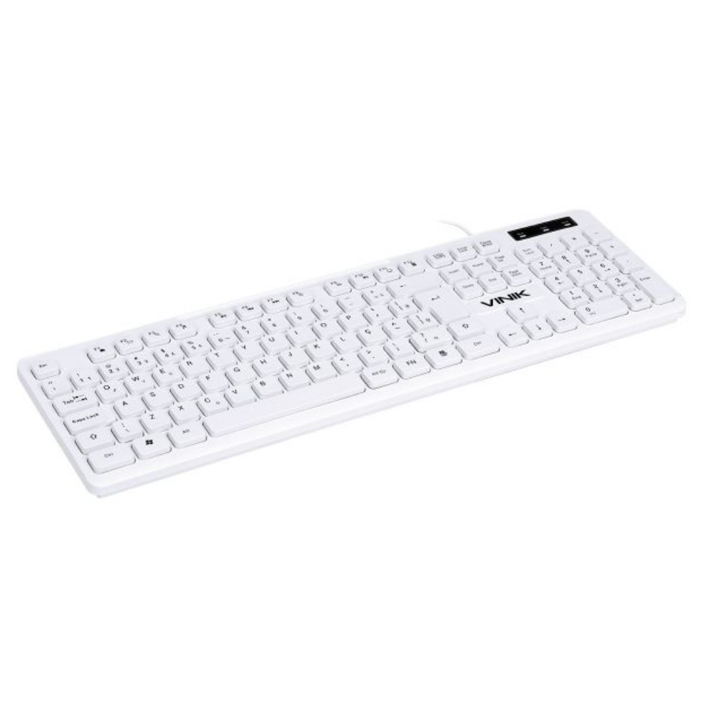 Teclado Usb Multimídia Vinik Slim  Abnt2 Branco - TCB200