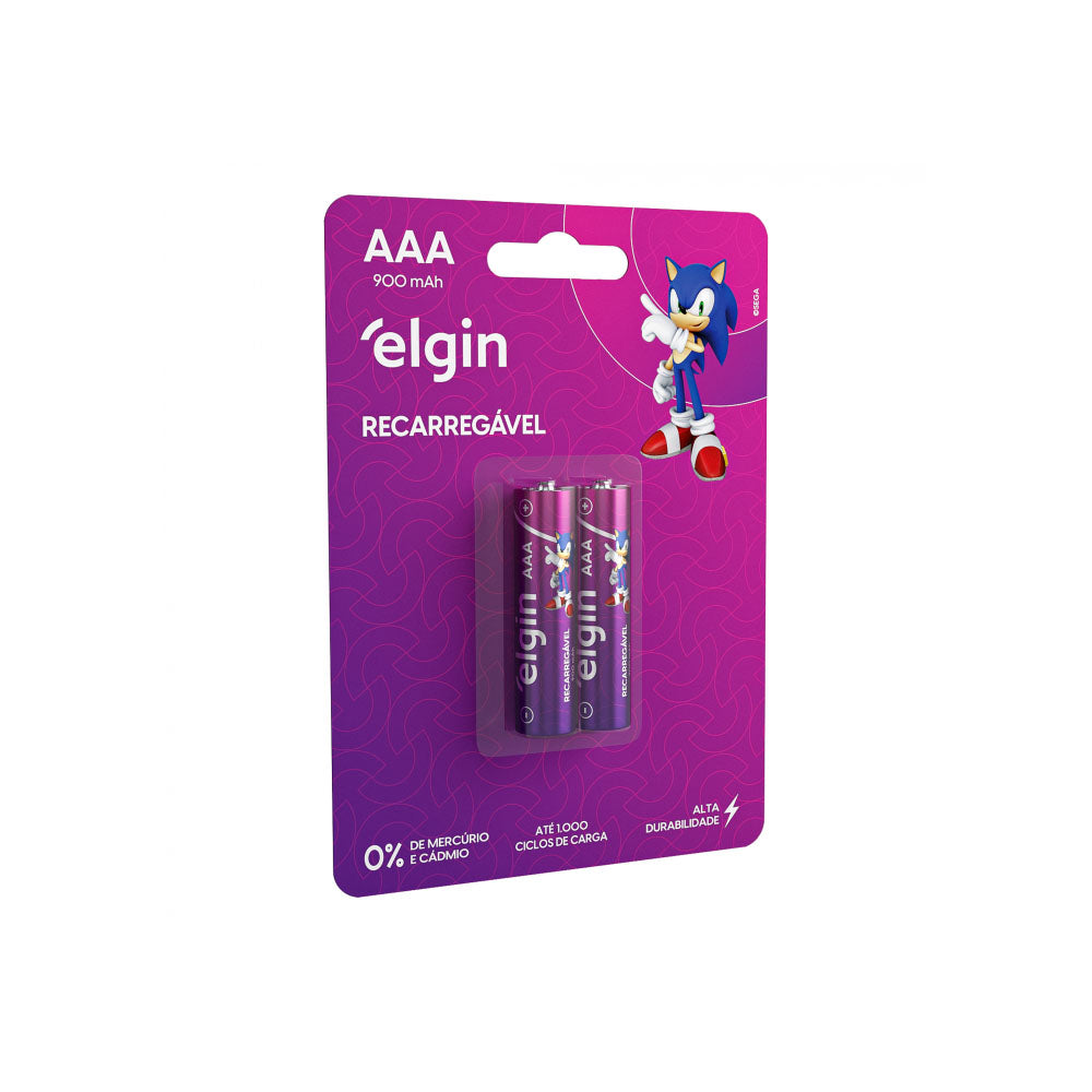Pilha Recarregável Aaa 900mah Elgin (Blister C/2 Pilhas) - 82168