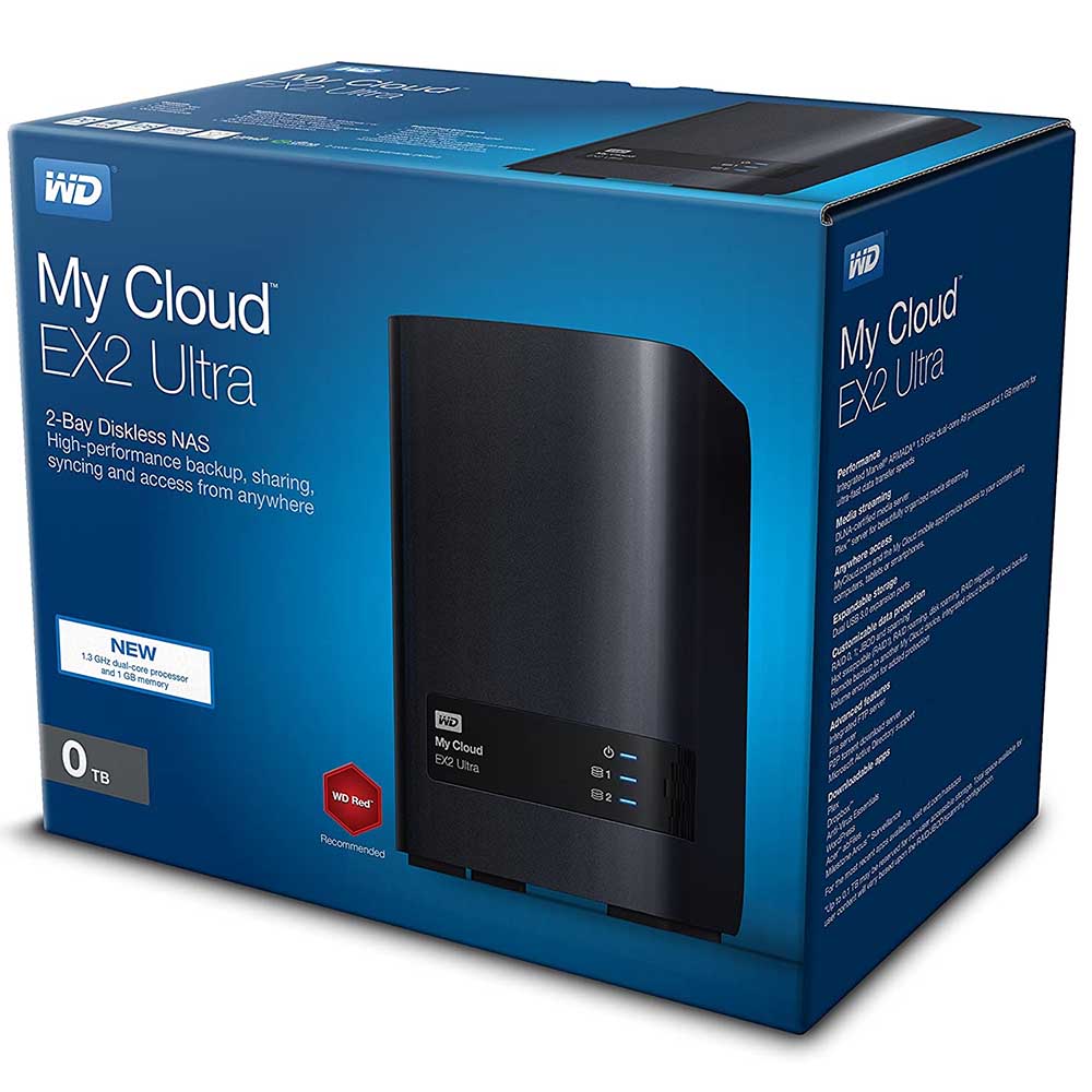 Storage Nas 2 Baias My Cloud EX2 WD Dual Core 1.3 Ghz 1Gb Ddr3 Western Digital - WDBVBZ0000NCH