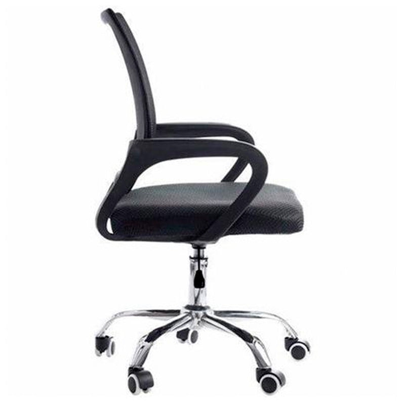 Cadeira Escritório Giratoria C/ Altura Ajustavel Base Cromada Xh-6010 Preta
