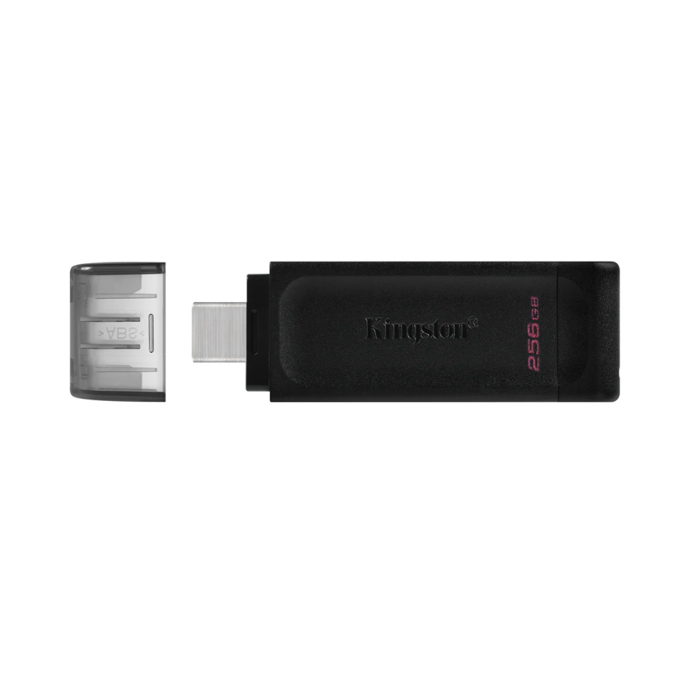Pen Drive 256gb USB Tipo C 3.2 Kingston DataTravaler 70  Preto - DT70/256GB