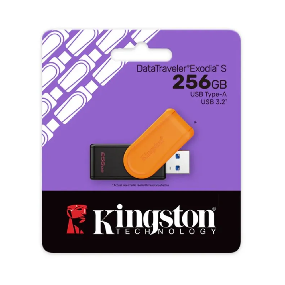Pen Drive 256gb Kingston Exodia S 3.2 Preto/Laranja - DTXS/256GB