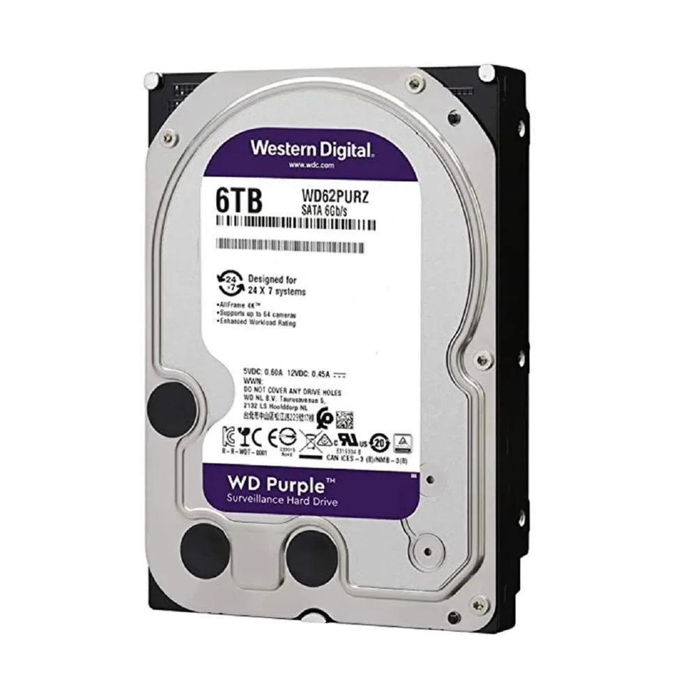 Hd Para Vigilância 6tb Western Digital WD Purple Surveillance Sata3 6gb/s - WD64PURZ