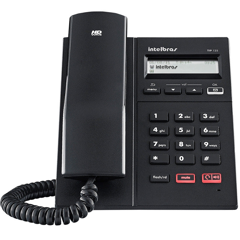 Telefone Voip Ip Intelbras Tip 125i Preto Display Viva Voz Hd - 4201251