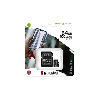 Cartão De Memória 64gb Micro Sd Card Kingston Canvas Select Plus Cl 10 - SDCS364GB