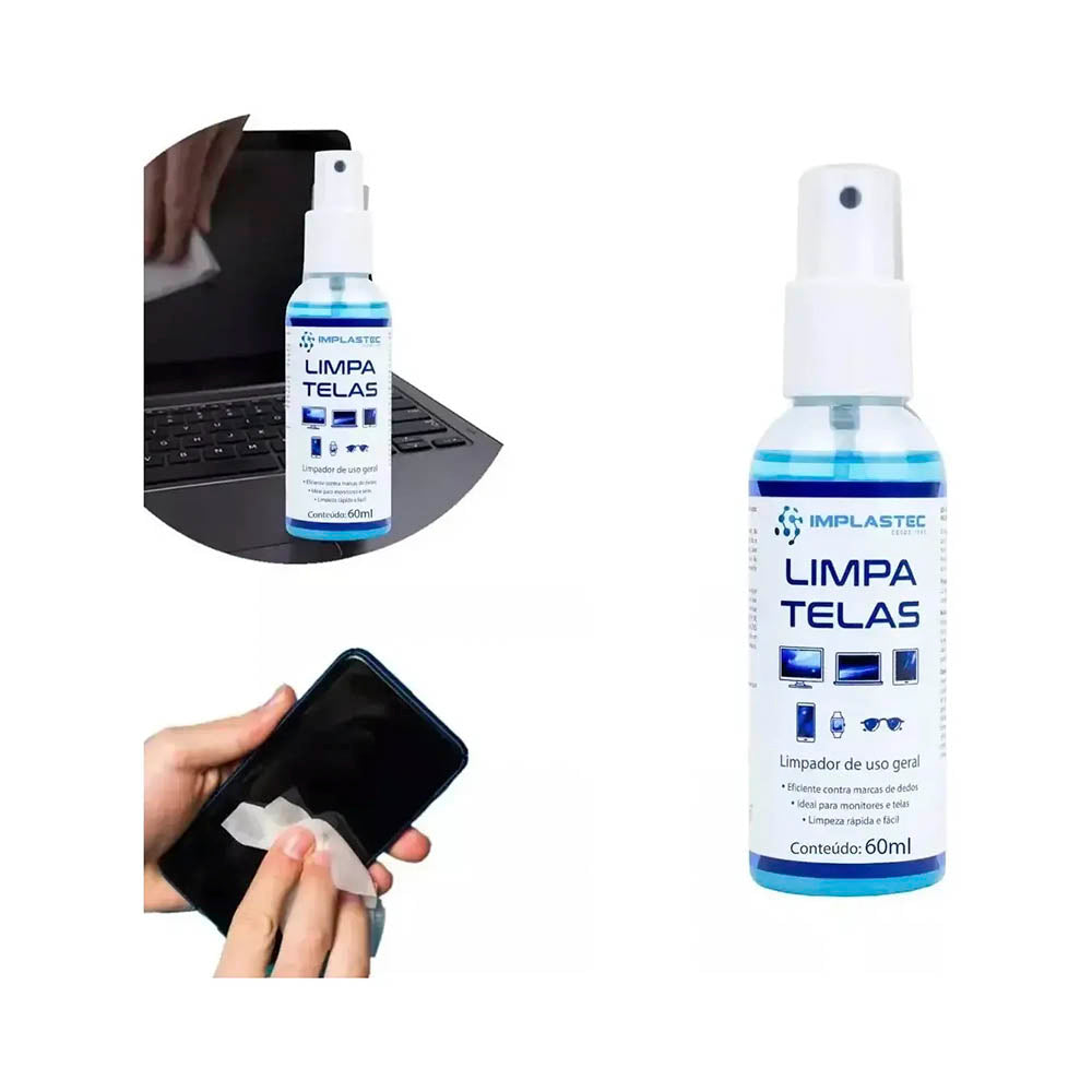 Limpa Tela Incolor C/ Flanela Implastec 60ml