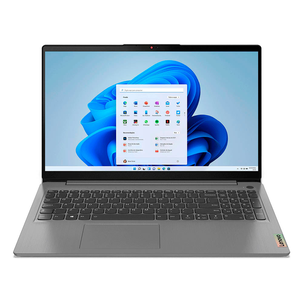 Notebook Lenovo Ultrafino IdeaPad 3i Intel Core I5-1135G7 8gb 256gb Ssd Win11 Home 15.6 Pols Cinza
