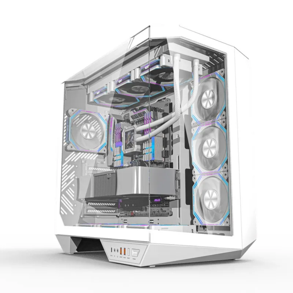 Gabinete Gamer Darkflash Atx DY470 Branco Com Lateral e Frente em Vidro Temperado ARGB - DY470 ARGB White