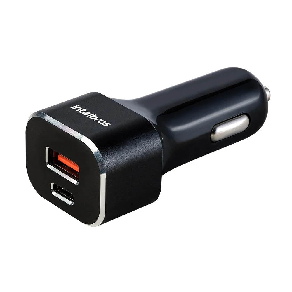 Carregador Veicular C/ 1 Saída USB + 1 Saída USB Tipo C 38W ECV 11 Intelbras Preto - 4820107