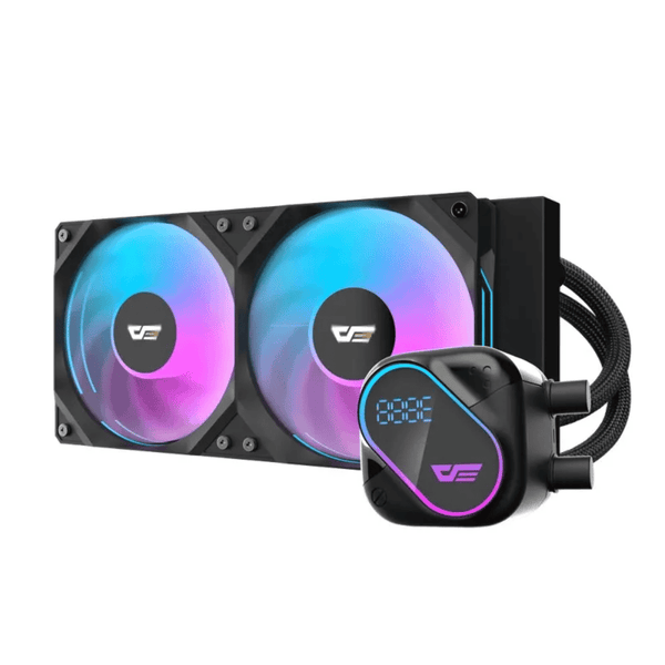 Water Cooler 2 Fans Darkflash Black P/ Processador ARGB 240mm C/ LCD (Intel/AMD) Preto - DO240