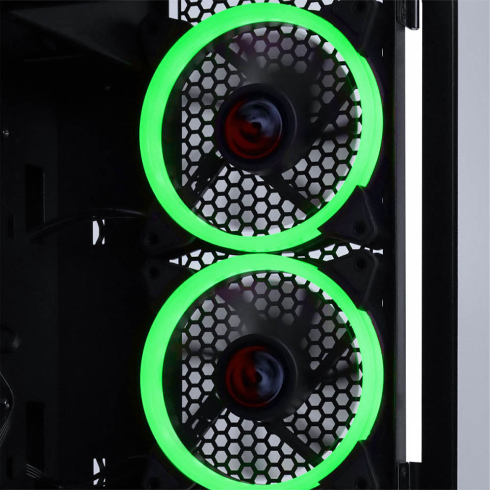 Gabinete Gamer PCYes Mid Tower Gravity Preto Com Lateral Invertida em Vidro Temperado C/ 2 Fans RGB - GRPTRGB1FV