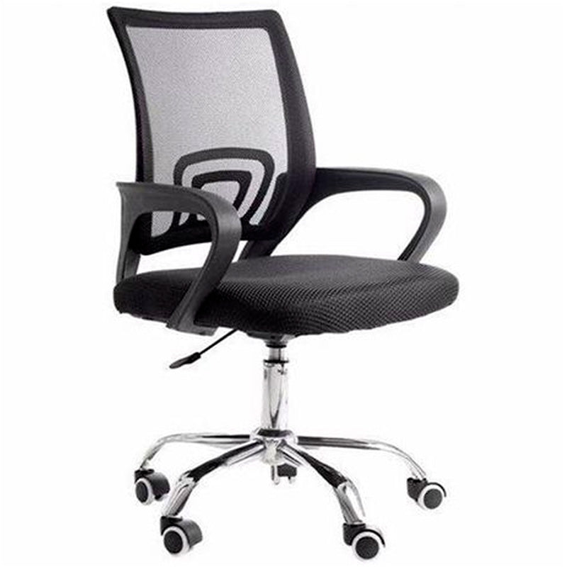Cadeira Escritório Giratoria C/ Altura Ajustavel Base Cromada Xh-6010 Preta