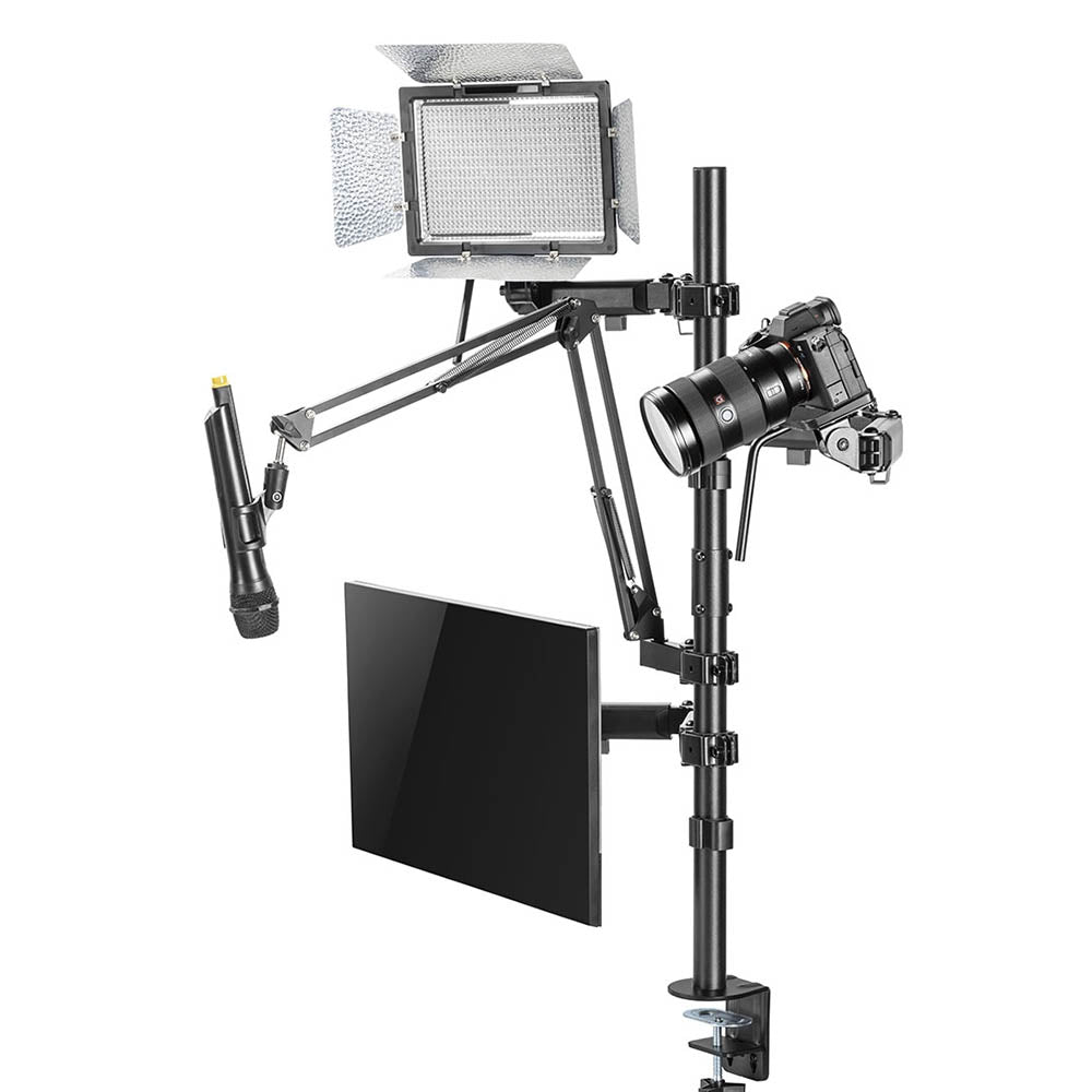 Suporte 4 em 1 Estúdio Setup Stream PCYes P/ Monitor, Microfone, Luz e Câmera - SE-MDS1041
