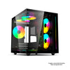 Gabinete Gamer C3Tech Aquarius Mid Tower C/ Frente e Lateral em Vidro Temperado e RGB S/ Fonte Preto - MT-G810BK