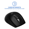 Mouse Sem Fio Ergonomico Multimode Smart Scroll Multi MS2000 3000dpi Preto - MO406
