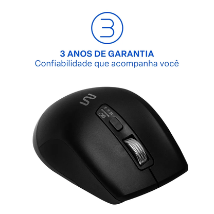 Mouse Sem Fio Ergonomico Multimode Smart Scroll Multi MS2000 3000dpi Preto - MO406
